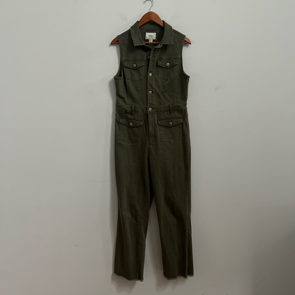 FOREVER 21 olive denim sleeveless utility jumpsuit - Picture 6 of 13